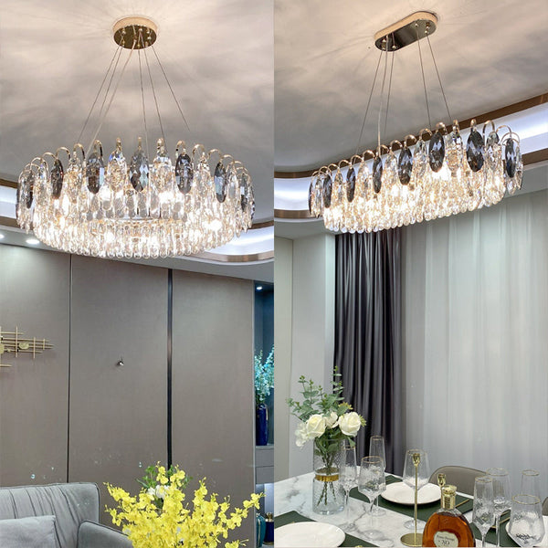 Luxurious K9 Crystal Chandelier Modern Ceiling Light Fixtures Set for Living Room/Dining Room