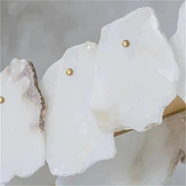 Alabaster Oval Chandelier with Rod, Dining Room Chandelier