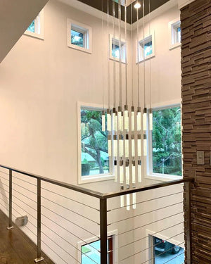 Aria Light Luxury Glacier Bubble Crystsal Chandelier in Gold/Chrome/Black Finish for Staircase/Foyer - Arialamps