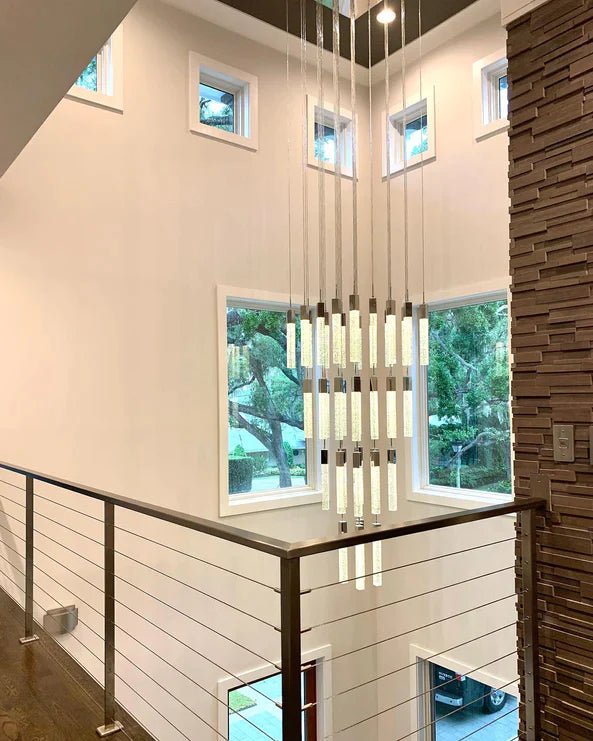 Aria Light Luxury Glacier Bubble Crystsal Chandelier in Gold/Chrome/Black Finish for Staircase/Foyer - Arialamps