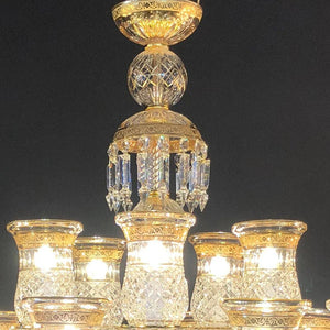 15 Lights Crystal Chandelier Gold & Clear Crystal Lighting - Arialamps