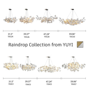 Ceramic Ginkgo Leaf Chandelier