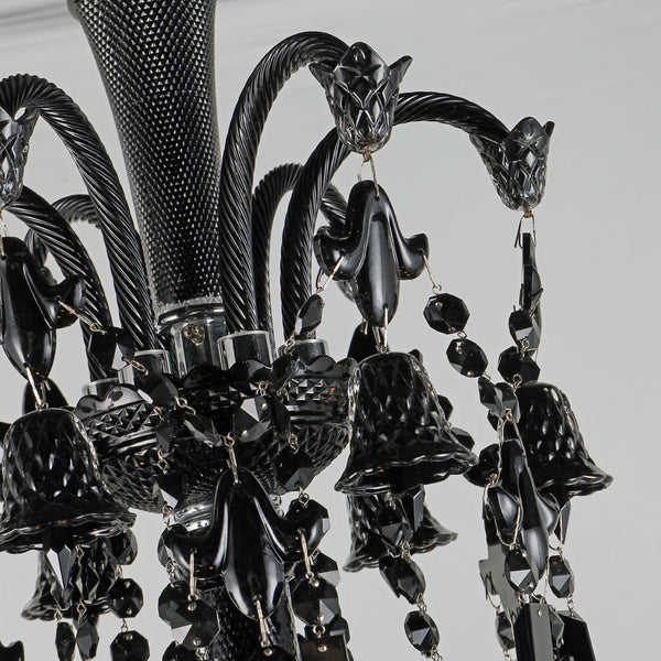 18 Lights Black Bacara Crystal Lighting