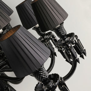 18 Lights Black Bacara Crystal Lighting