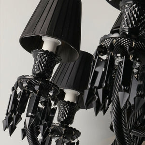 18 Lights Black Crystal Lighting - Arialamps
