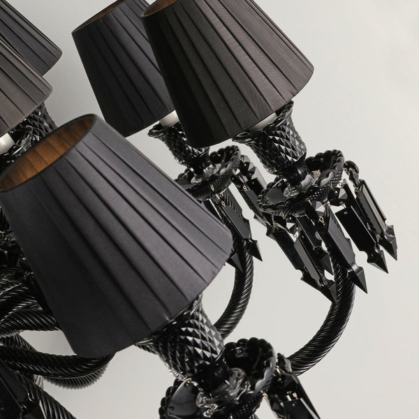 18 Lights Black Crystal Lighting - Arialamps