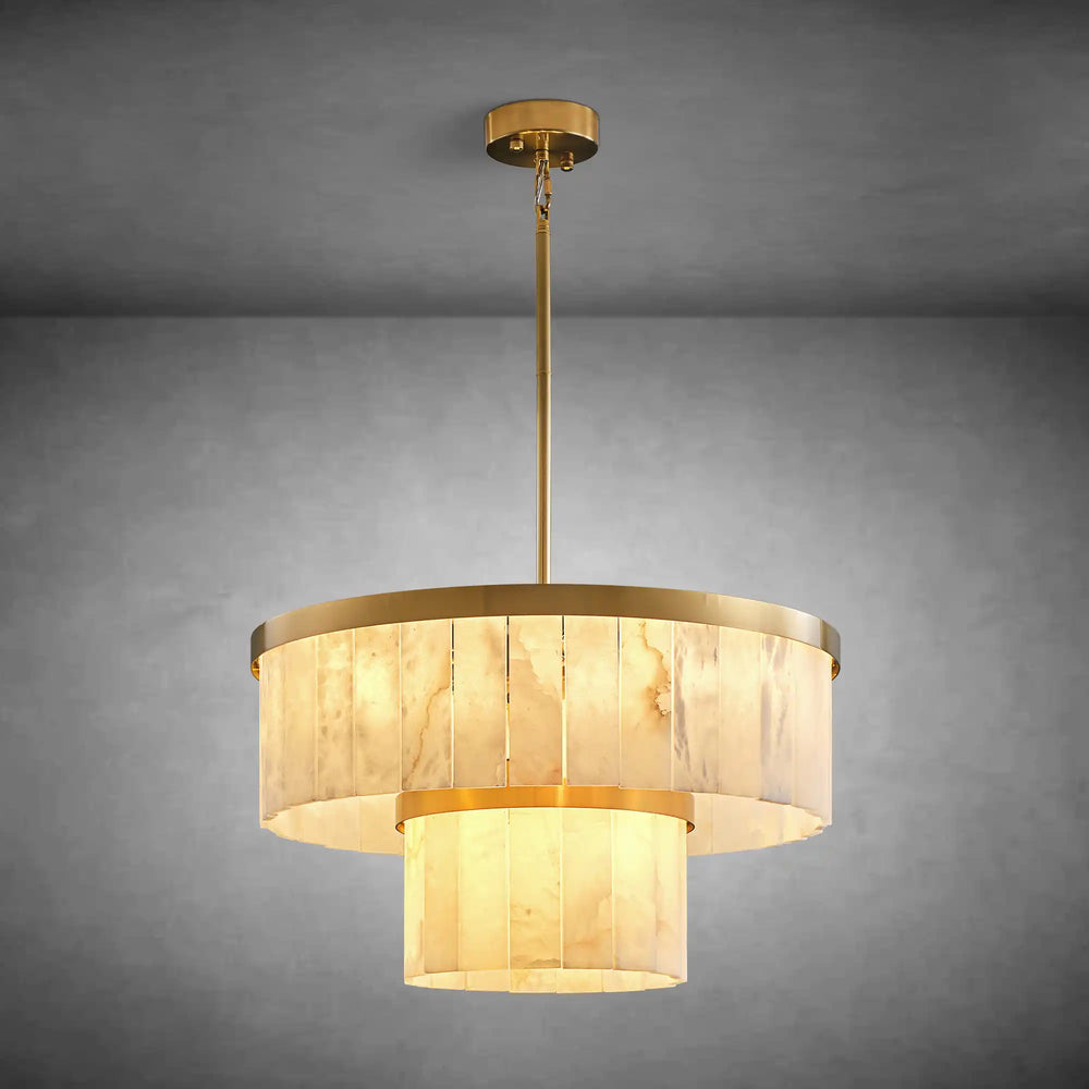 Alabaster Round Chandeliers