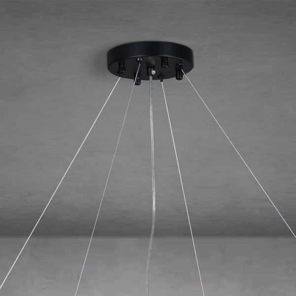 7-Tier 39" Black Chandelier