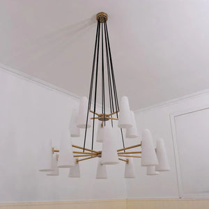 2-Tier White Porcelain Round Chandelier-
