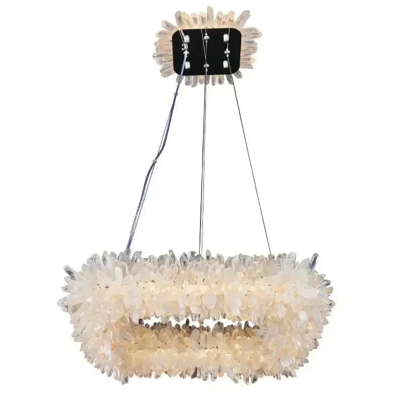 24'' Square Modern Geode Quartz Crystal Chandelier - Arialamps