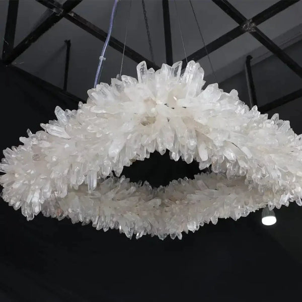 24'' Square Modern Geode Quartz Crystal Chandelier - Arialamps