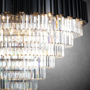 7-Tier 39" Black Chandelier