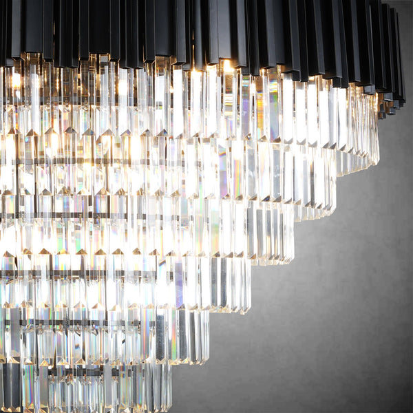 7-Tier 39" Black Chandelier