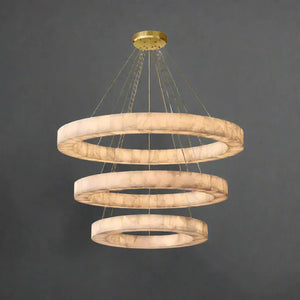 3 - Tier Round Marble Chandelier - Arialamps