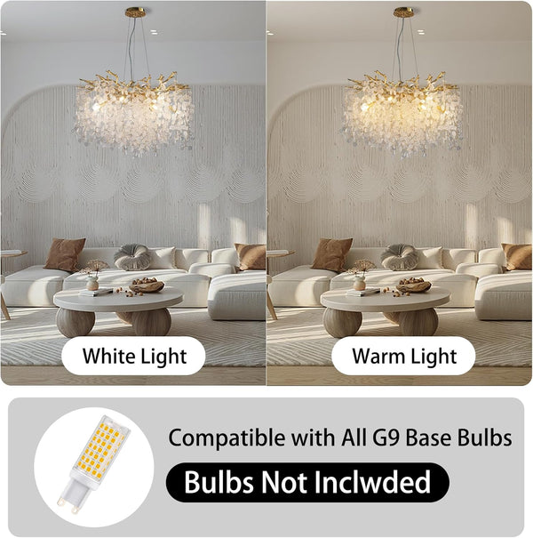 YUYI 30-Inch Modern Tree Branch Crystal Chandelier for Dining Rooms
