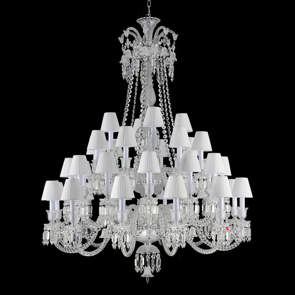 36 Lights Crystal Lighting with Lampshades - Arialamps