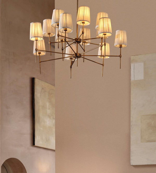Isobella Chandelier, Antiqued Brass, Large