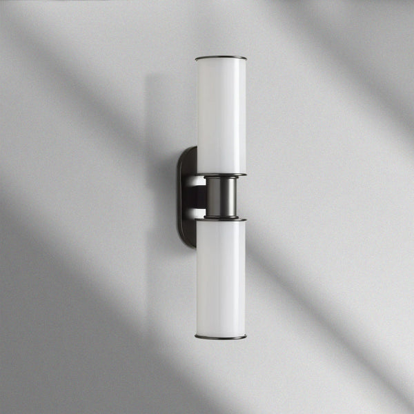Harlin Modern Milk Glass 2-Light Wall Sconce