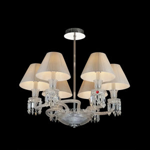 6 Lights Crystal Lighting with Lampshades - Arialamps