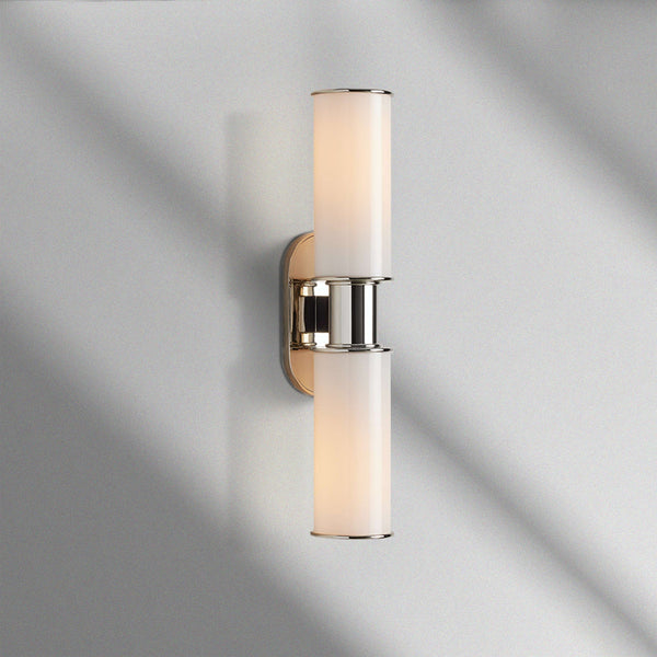 Harlin Modern Milk Glass 2-Light Wall Sconce