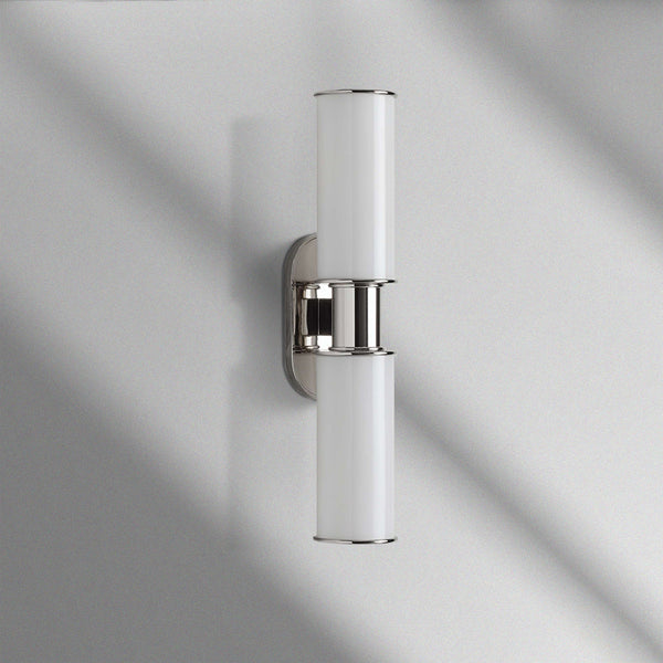 Harlin Modern Milk Glass 2-Light Wall Sconce