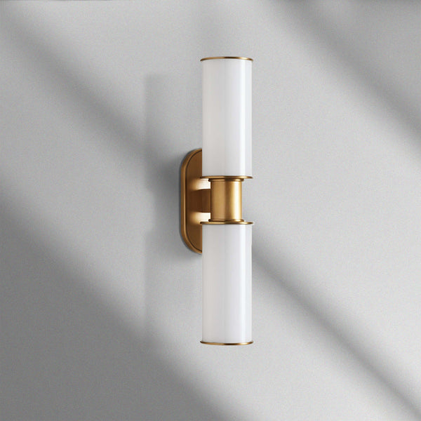 Harlin Modern Milk Glass 2-Light Wall Sconce