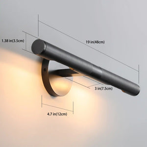 Black Copper Bathroom Wall Sconce Light with 360° Rotatable Shade