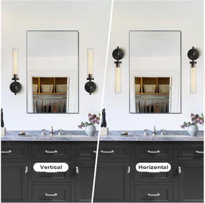 Black sconces Wall Lighting, 19" Knurling Bathroom Vanity Light Fixtures,Wall Lamp Modern Wall Lights for Mirror Living Room Hallway Staircase