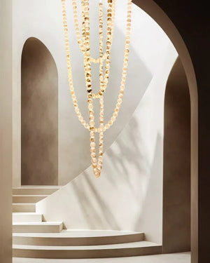 Modern LED Natural Alabaster Globes Beads Hanging Chandelier Indoor Lighting Fixture Modern Pendant lamp