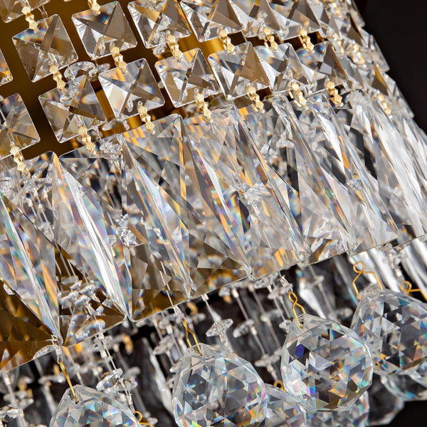 9 Light Modern Crystal Raindrop Chandelier Lighting Flush Mount