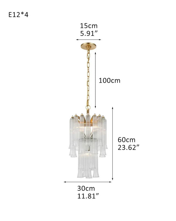 9 Light 20" Wide LED Lorelei Round Tiered Chandelier in Black Chain use for dining room 4-light-D30*H60CM D11.81"*H23.62" Brass American chandelier