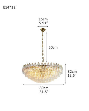 Modernist Chandelier ceiling brass satin frame decor for sitting room | Purple Blown Glass D80*H32CM D31.5"*H12.6" Clear American Vintage chandelier lamp