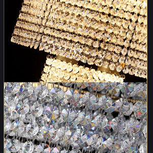 Large Modern Gold Crystal Chandelier For HighCeiling