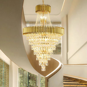 Ethrea Luxurious Gold/Black Crystal Chandelier For Living Room