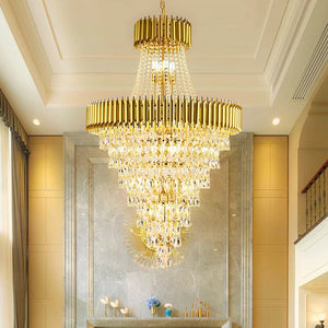 Ethrea Luxurious Gold/Black Crystal Chandelier For Living Room