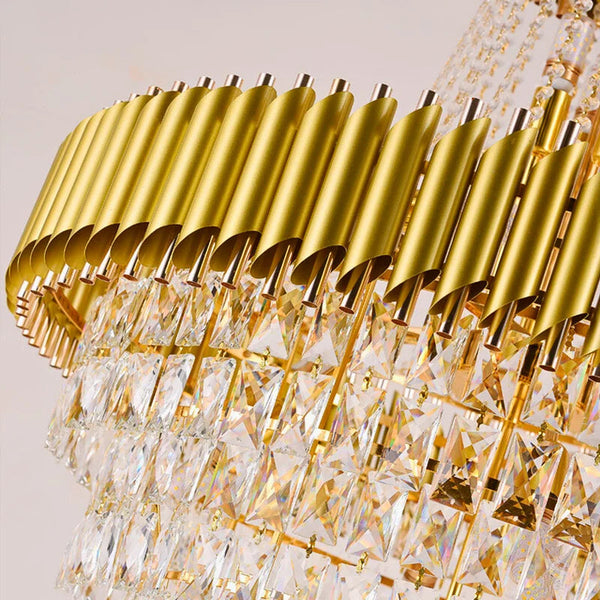Ethrea Luxurious Gold/Black Crystal Chandelier For Living Room