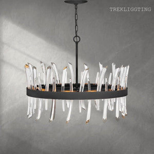 Revel 8 - Light Unique Wagon Wheel Chandelier with Crystal Accents