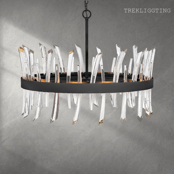 Revel 8 - Light Unique Wagon Wheel Chandelier with Crystal Accents