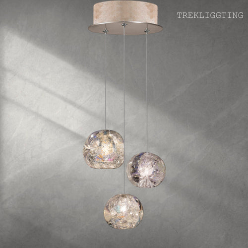 Nature-inspired round crystal Chandelier