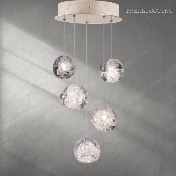 Nature-inspired round crystal Chandelier