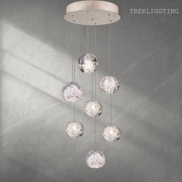 Nature-inspired round crystal Chandelier