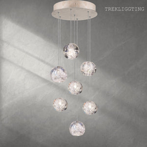 Nature-inspired round crystal Chandelier