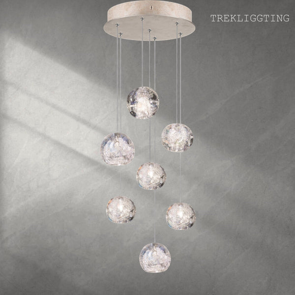 Nature-inspired round crystal Chandelier