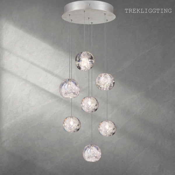 Nature-inspired round crystal Chandelier