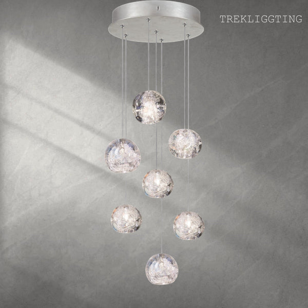 Nature-inspired round crystal Chandelier