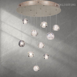 Nature-inspired round crystal Chandelier