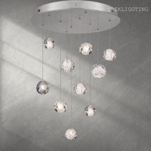 Nature-inspired round crystal Chandelier