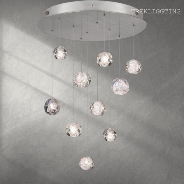 Nature-inspired round crystal Chandelier