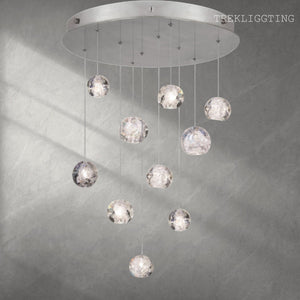 Nature-inspired round crystal Chandelier