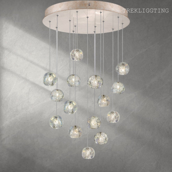 Nature-inspired round crystal Chandelier